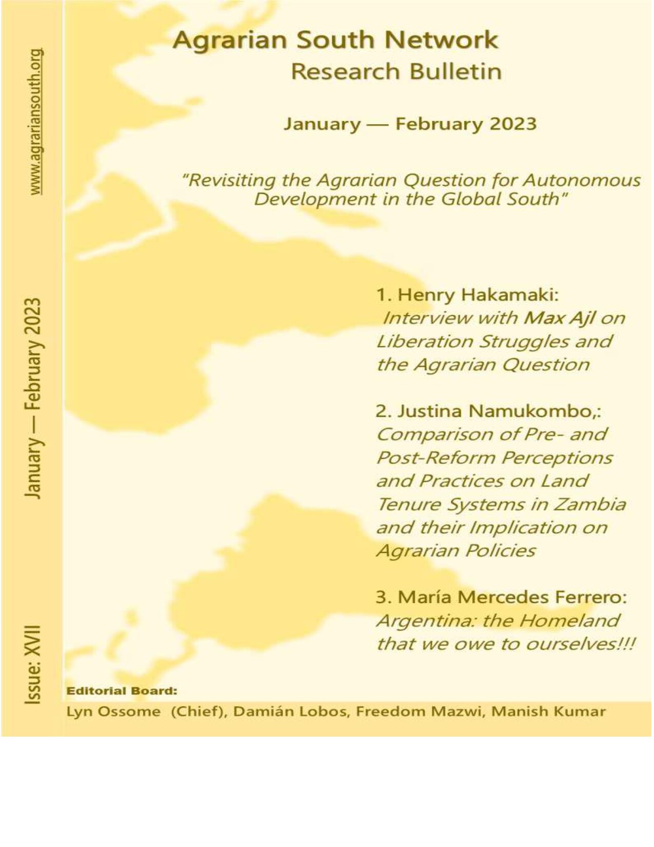 ASNRB No. 17 Jan-Feb 2023: Revisiting the Agrarian Question for Autonomous Development in the Global South