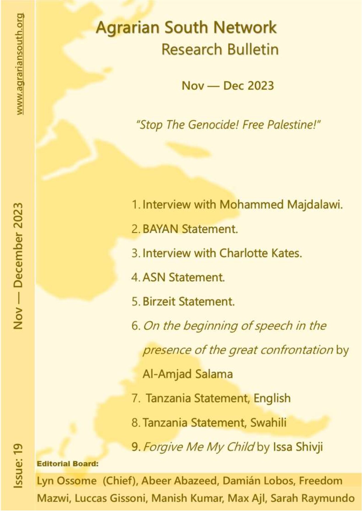 ASNRB No. 19 Nov-Dec 2023: Stop The Genocide! Free Palestine!