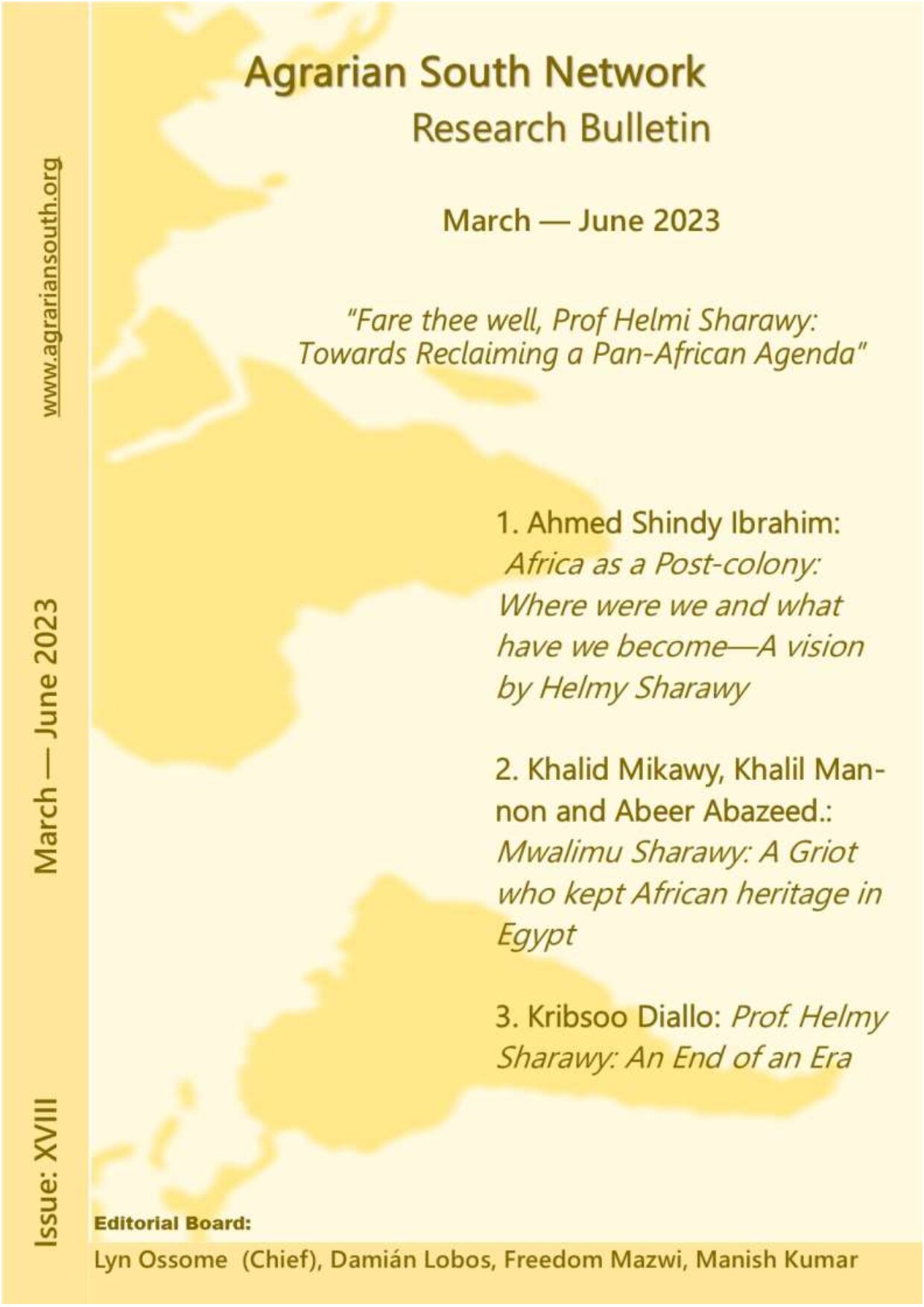 ASNRB No. 18 Mar-Jun 2023: Fare thee well, Prof Helmi Sharawy: Towards Reclaiming a Pan-African Agenda